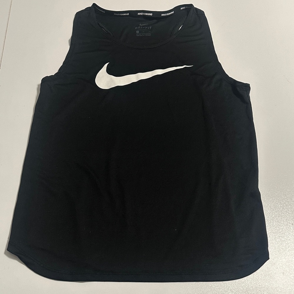 Nike Women's Running Dri-Fit Black and White Tank Top size S